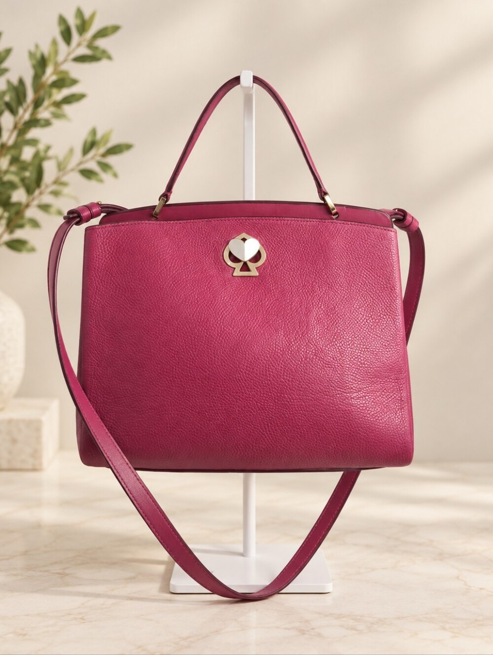 Kate Spade Pebbled Leather Top Handle Crossbody Satchel Bag